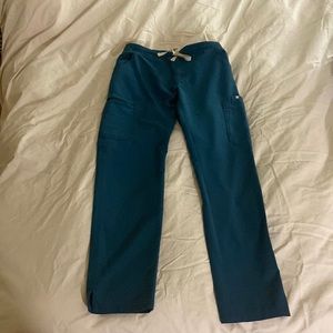 Wear Figs Caribbean Blue Yola Skinny Scrub Pants